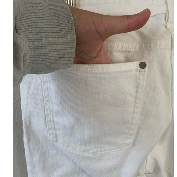 Eileen Fisher High Waist Slim‎ Leg Jeans in White Made in Portugal - Picture 10 of 10
